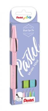 Pentel ecsettoll kalligrafikus hajlékony hegyű Brush Sign Pen 4 db-os - vpink, vkék, skék, vzö